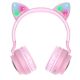 Беспроводные накладные наушники Hoco W27 Cat ear розовые