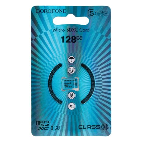 Карта Памяти Borofone MicroSDXC 128gb 10 Class Голубой