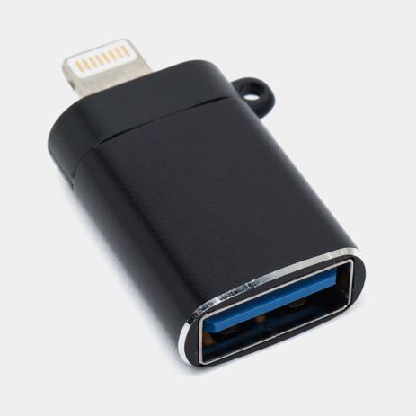 OTG перехідник RS060/YHL-T3 Lightning to USB, передача файлів, чорний