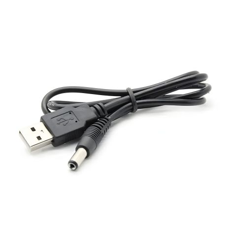 USB-кабель для роутера USB до DC 5.5x2.1, довжиною 1 м, чорний USB-кабель для роутера USB до DC 5.5x2.1, довжиною 1 м, чорний