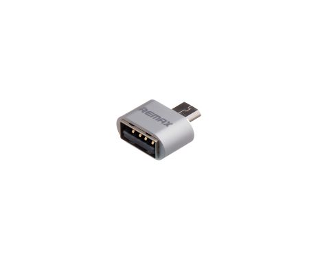 Адаптер Remax RA-OTG MicroUSB to USB 2.0 (F) сріблястий перехідник Адаптер Remax RA-OTG MicroUSB to USB 2.0 (F) сріблястий перехідник