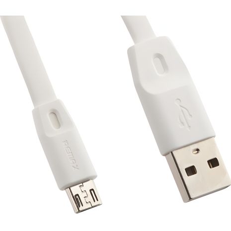 Белый USB к MicroUSB кабель Remax RC-001m 1m Белый USB к MicroUSB кабель Remax RC-001m 1m