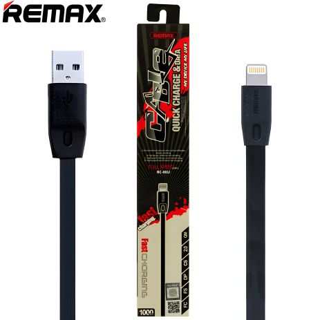 Кабель Remax RC-001i USB to Lightning 1m чорний Кабель Remax RC-001i USB to Lightning 1m чорний