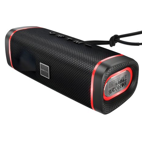 Бездротова колонка Borofone BR32, BT5.3, FM, AUX, USB, TWS, 10W, 1200mAh, 2h зі світломузикою чорна