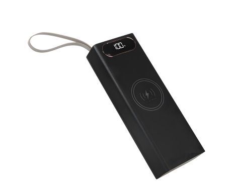 Многофункциональный Корпус L20 Multi-powerbank, до 20 элементов 18650, 22.5+15W, с беспроводной зарядкой и фонарём, черный