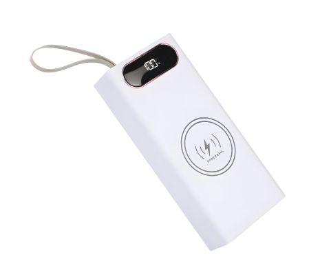 Корпус Multi-powerbank L16, под элементы 18650 до 16 шт, 22.5+15W, с беспроводной зарядкой и фонарём, белый Корпус Multi-powerbank L16, под элементы 18650 до 16 шт, 22.5+15W, с беспроводной зарядкой и фонарём, белый