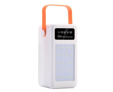 Корпус Multi-powerbank S28, под элементы 18650 до 28 шт, 22.5W, с фонарём, белый