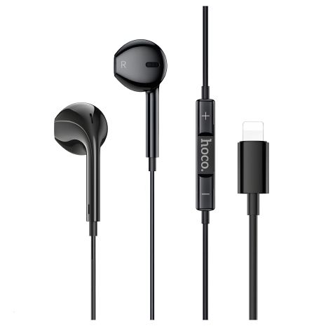 Вкладыши наушники проводные с микрофоном Hoco M111 Lightning черные Вкладыши наушники проводные с микрофоном Hoco M111 Lightning черные