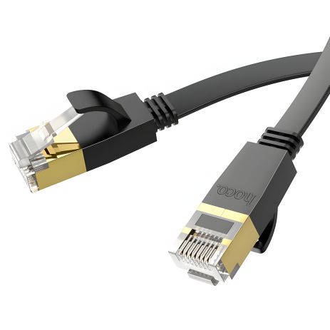 Чорний мережевий кабель Ethernet Hoco US07 1Gigabit CAT6 RJ-45 1m