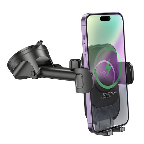 Беспроводной автодержатель Borofone BH203, 15W, черный Беспроводной автодержатель Borofone BH203, 15W, черный