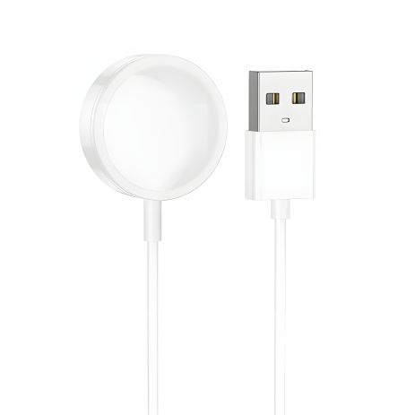 Магнитный белый USB кабель для умных часов Hoco Y9