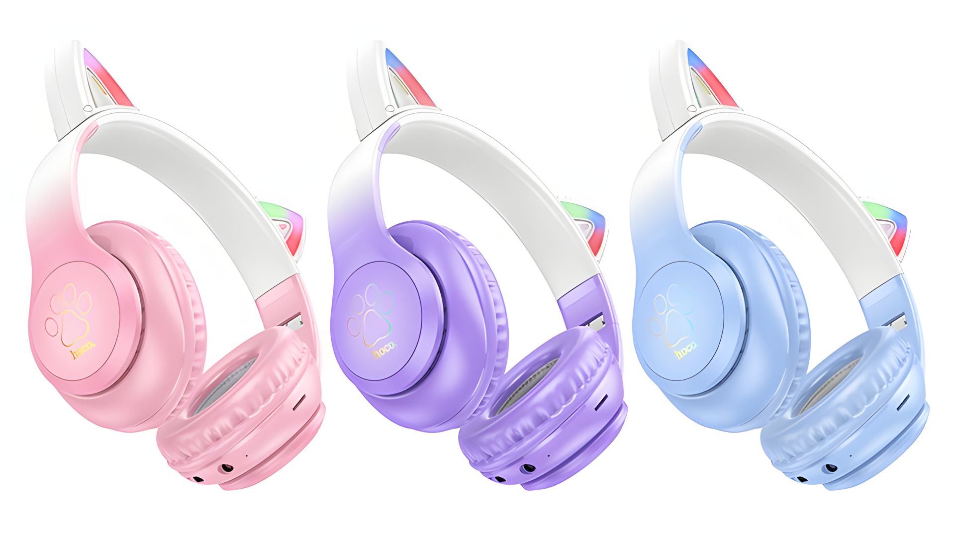 Бордовые Беспроводные Полноразмерные Наушники Hoco W42 Cat Ear с подсветкой |BT5.3, AUX/TF, 10h| Бордовые Беспроводные Полноразмерные Наушники Hoco W42 Cat Ear с подсветкой |BT5.3, AUX/TF, 10h|