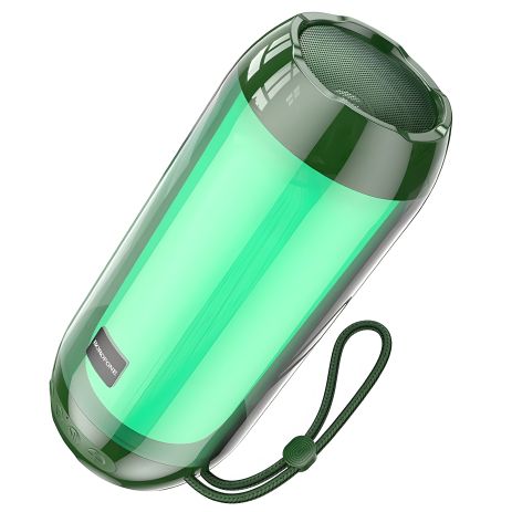 Бездротова колонка Borofone BR25, BT5.3, FM, AUX, USB, TF, 5W, 1200mAh, 2h зі світломузикою темно-зелена