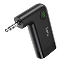 Автомобільний Bluetooth адаптер Hoco E53, BT5.0, 10м, AUX, виклик, мікрофон, 10 годин, micro-USB, чорний