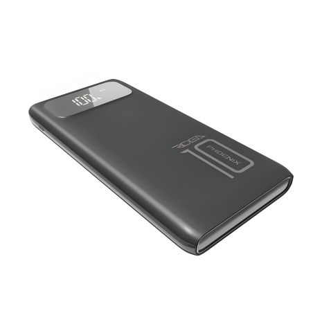 Повербанк Ridea RP-D10L Phoenix10, 10W, digital display, lamp, 10000mAh, Чорний