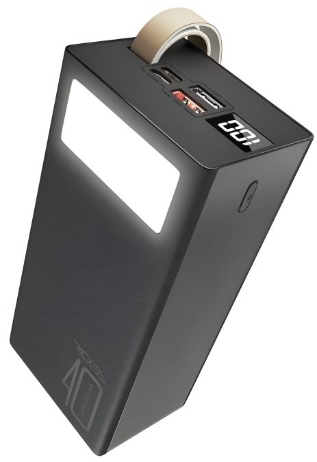Power Bank Ridea RP-D40L Phoenix40 10W digital display + lamp 40000 mAh Чорний Power Bank Ridea RP-D40L Phoenix40 10W digital display + lamp 40000 mAh Чорний
