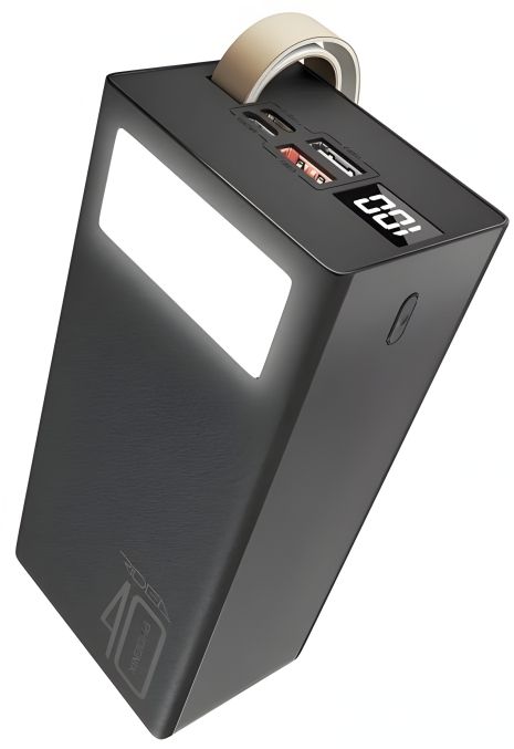 Power Bank Ridea RP-D40L Phoenix40 10W digital display + lamp 40000 mAh Чорний Power Bank Ridea RP-D40L Phoenix40 10W digital display + lamp 40000 mAh Чорний