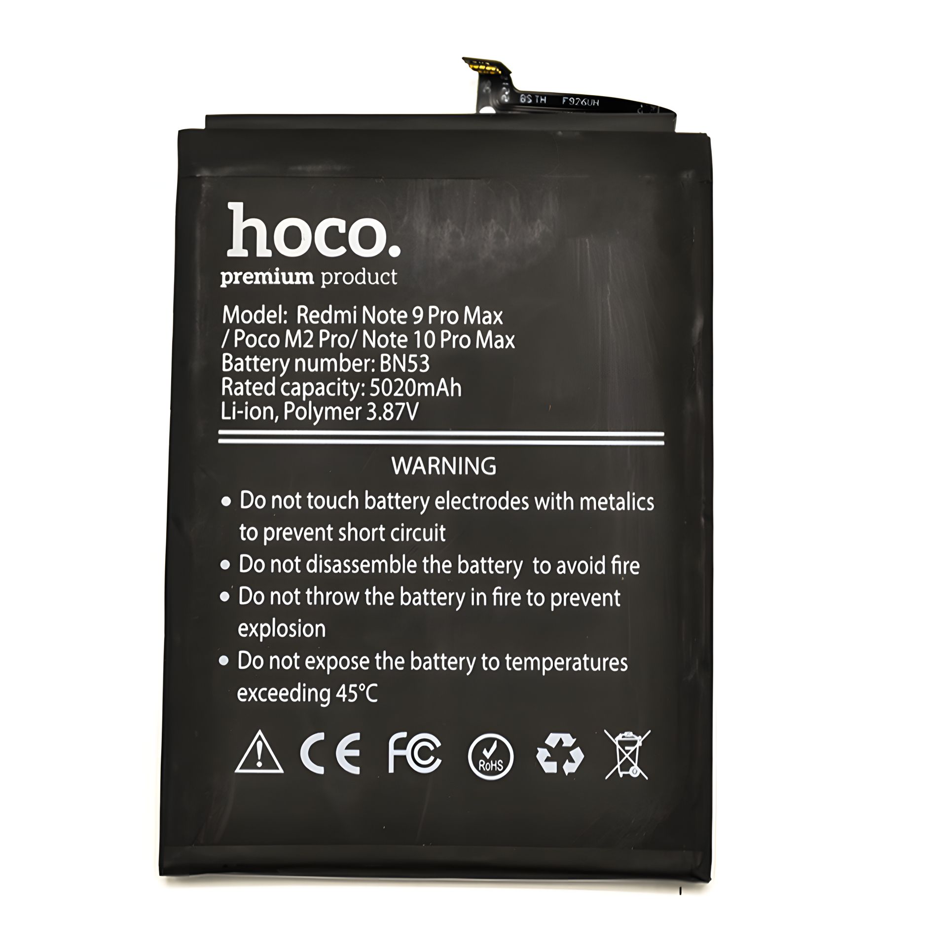 Аккумулятор Hoco Xiaomi BN53 Redmi Note 9 Pro Max/ Poco M2 Pro/ Note 10 Pro Max Аккумулятор Hoco Xiaomi BN53 Redmi Note 9 Pro Max/ Poco M2 Pro/ Note 10 Pro Max
