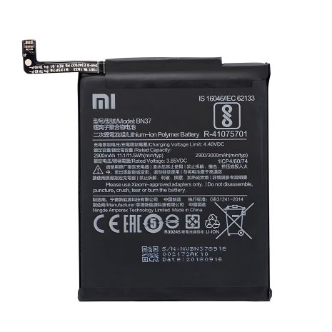 Original PRC 12 мес. гарантии: Xiaomi BN37 Battery for Redmi 6/ 6A / M1804C3DG 3000 mAh