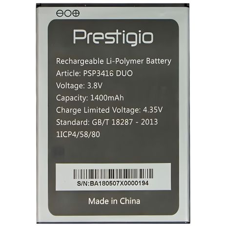 Акумулятор Prestigio PSP3416 Wize YA3/Li-Polymer 1400 mAh 3.8V [Original PRC] 12 міс. гарантії