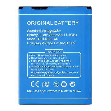 Акумулятори Doogee X6/X6S/X6 PRO - BAT17403000 / BAT16403000 - 3000 mAh [Original PRC] 12 міс. гарантії