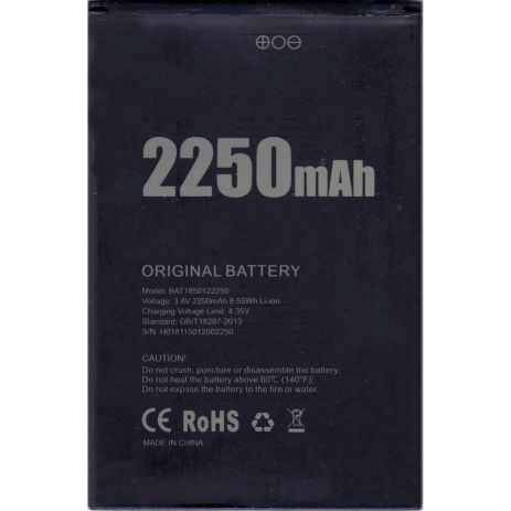 Акумулятори для Doogee X11 (BAT1850122250) 2250 mAh [Original PRC] 12 міс. гарантії