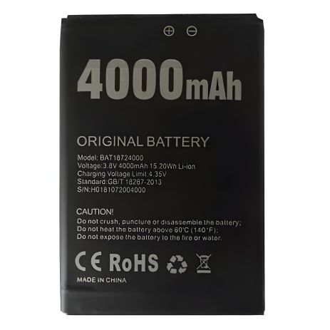 Аккумулятор 4000 mAh для Doogee X70 (BAT18724000) [Оригинал PRC] Гарантия 12 месяцев