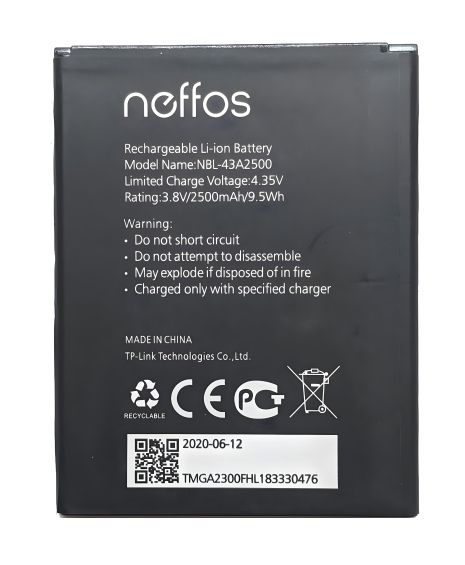 Аккумулятор NBL-43A2500 для TP-Link Neffos C7s [Original PRC] 12 мес. гарантии