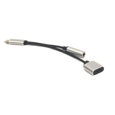 Перехідник PowerPlant Lightning 2 в 1, Audio 3.5 мм.