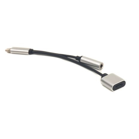 Кабель-перехідник PowerPlant Lightning 2 в 1, Audio 3.5 мм - Lightning
