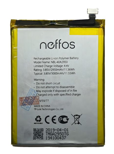 Акумулятори TP-Link NBL-40A2950 Neffos C9s (TP7061) / Neffos C9 MAX (TP7062) 2950mAh [Original] 12 міс. гарантії