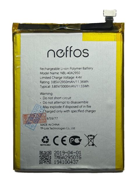 Акумулятори TP-Link NBL-40A2950 Neffos C9s (TP7061) / Neffos C9 MAX (TP7062) 2950mAh [Original] 12 міс. гарантії