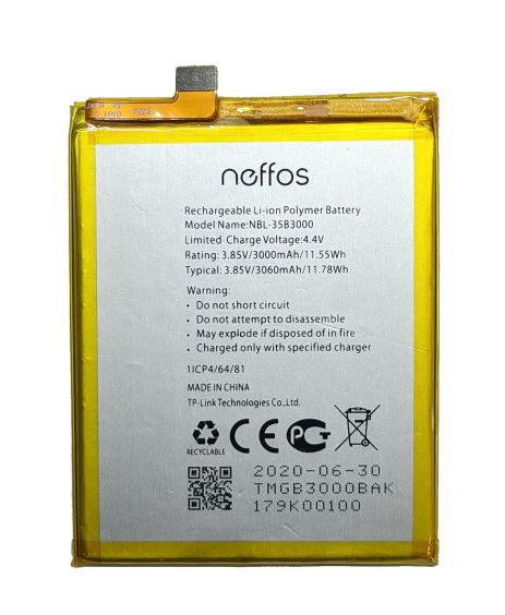 Акумулятор TP-Link NBL-35B3000 Neffos C7 (TP910A)/Neffos X9 (TP913A) - 3060mAh [Original PRC] 12 міс. гарантії