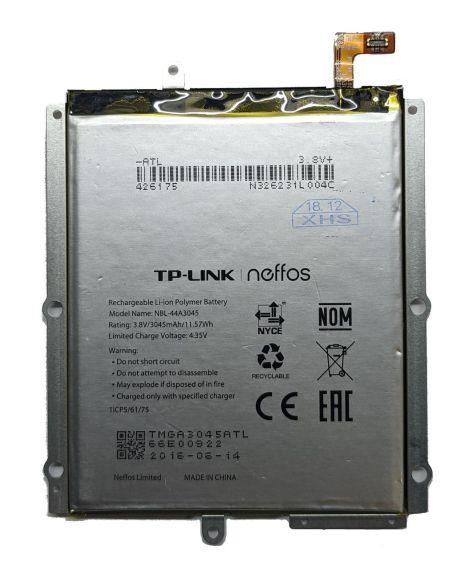 Акумулятор TP-Link NBL-44A3045 (Neffos C5 Max, TP702) 3045mAh з металевим кадром [Original PRC] 12 міс. гарантії