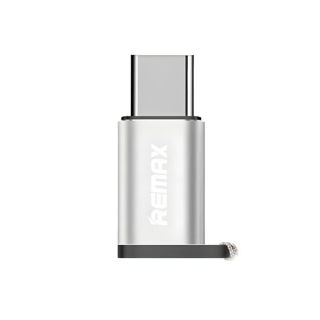 Переходник Remax RA-USB1 с Type-C на MicroUSB (F), серебристый