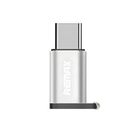 Адаптер перехідник Remax RA-USB1 Type-C to MicroUSB (F) сріблястий Адаптер перехідник Remax RA-USB1 Type-C to MicroUSB (F) сріблястий