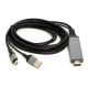 Комбинированный кабель PowerPlant HDMI (M) - USB A (M) / Type-C (M), длина 1 м