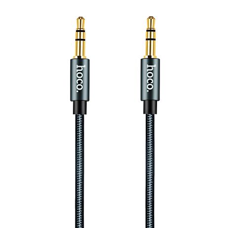 Кабель 3,5"-3.5" 1m Hoco Noble Grey (UPA-03), нитка