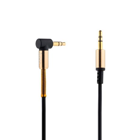 Кабель 3,5"-3.5" 1m Hoco Black (UPA-02) з пружиною