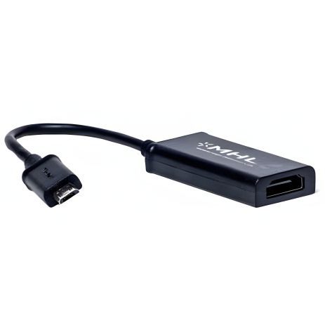 Кабель-перехідник PowerPlant HDMI - micro USB 0.15м (MHL), Blister