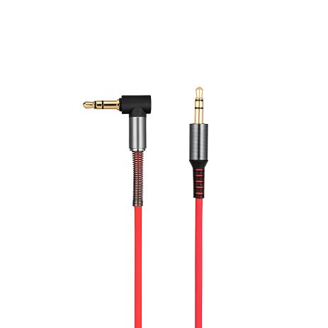 Кабель 3,5"-3.5" 1m Hoco Red (UPA-02) зі спіраллю
