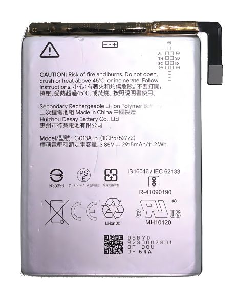 Аккумулятор для Google Pixel 3 (GO13A-B / G013A-B) 2915 mAh [Original PRC] 12 мес. гарантии