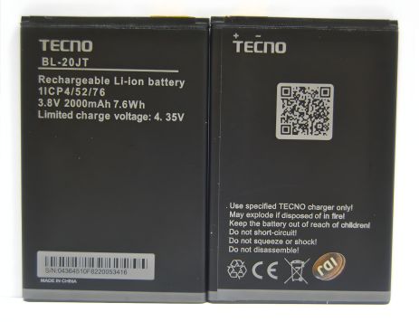 Акумулятор Tecno BL-20JT/POP 2F LTE на 2000 mAh [Original PRC] з 12 міс. гарантії