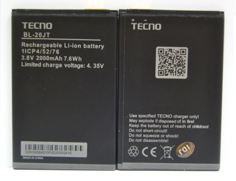 Акумулятор Tecno BL-20JT/POP 2F LTE 2000 mAh [Original PRC] 12 міс. гарантії