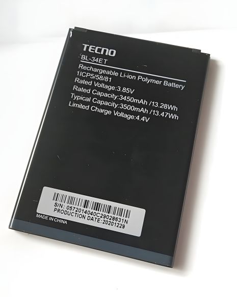 Акумулятор Tecno BL-34ET / Techno POP 3 (BB2) / Li-Pol 3500 mAh, 13.47 Wh, 3.85V