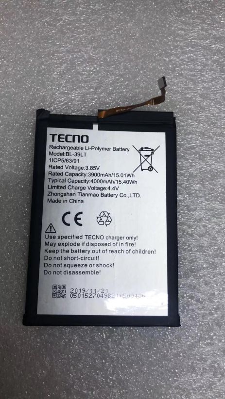 Аккумулятор для Tecno Spark 4 KC2 / KC8 (BL-39LT 4000 mAh) [Original PRC] 12 мес. гарантии