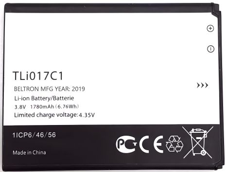 Акумулятор Alcatel/TCL TLi017C1 (OT5027B Dawn, OT4060O Streak, OT4060A Ideal, OT5017 Pixi 3 4.5 4G) 1780mAh [Original PRC] 12 міс. гарантії