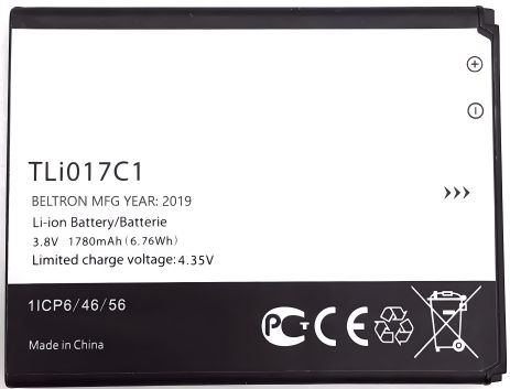 Акумулятор Alcatel/TCL TLi017C1 (OT5027B Dawn, OT4060O Streak, OT4060A Ideal, OT5017 Pixi 3 4.5 4G) 1780mAh [Original PRC] 12 міс. гарантії
