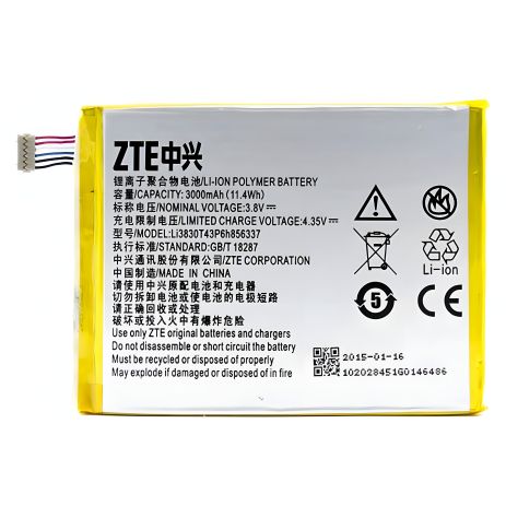 Акумулятор ZTE Li3830T43P6h856337 [Original], 12 міс. гарантії (ZTE Blade X9, G719C, N939St, Blade S6 Lux Q7/-C, V5 Pro)