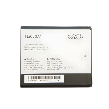 Акумуляторна батарея Alcatel One Touch 5050X / TLi020A1 / TLi020A2 [Original PRC] 12 міс. гарантії